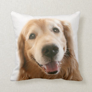 Smiling Golden Retriever Throw Pillow