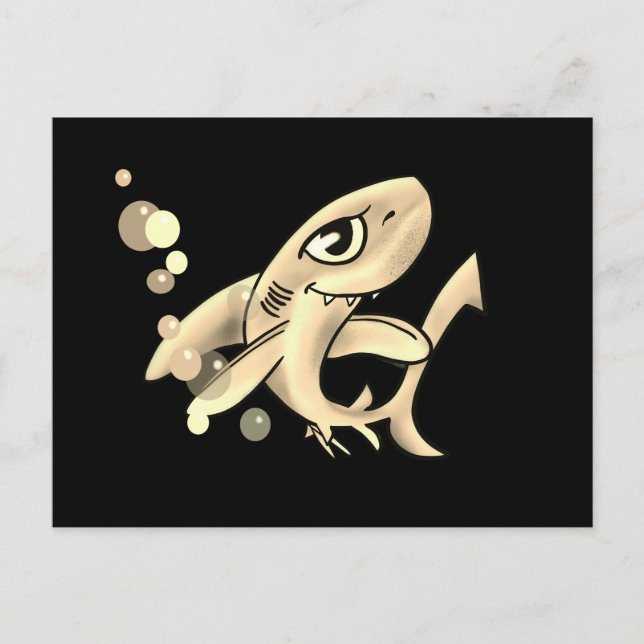 Smiling Golden Shark Postcard (Front)