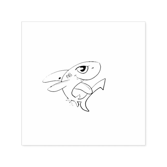 Smiling Golden Shark Self-inking Stamp (Design)