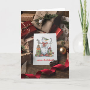 Smiling Golfer Christmas Card