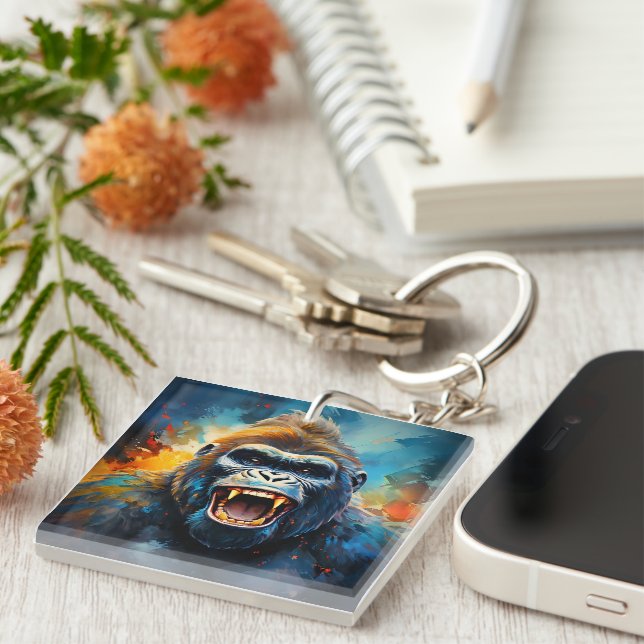 Smiling Gorilla  Keychain (Front Right)
