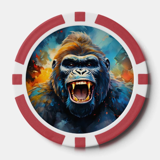 Smiling Gorilla  Poker Chips (Front)
