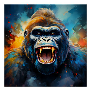 Smiling Gorilla  Poster