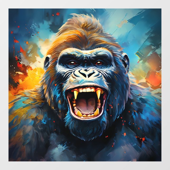 Smiling Gorilla  Window Cling (Sheet)