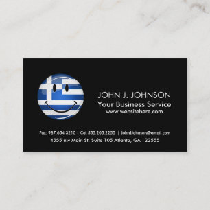 Smiling Greek Flag Business Card