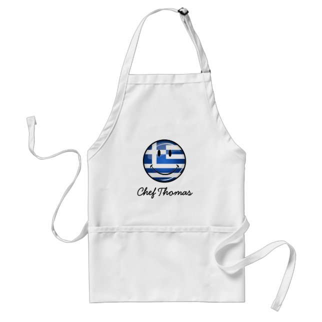 Smiling Greek Flag Standard Apron (Front)