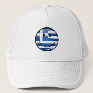 Smiling Greek Flag Trucker Hat