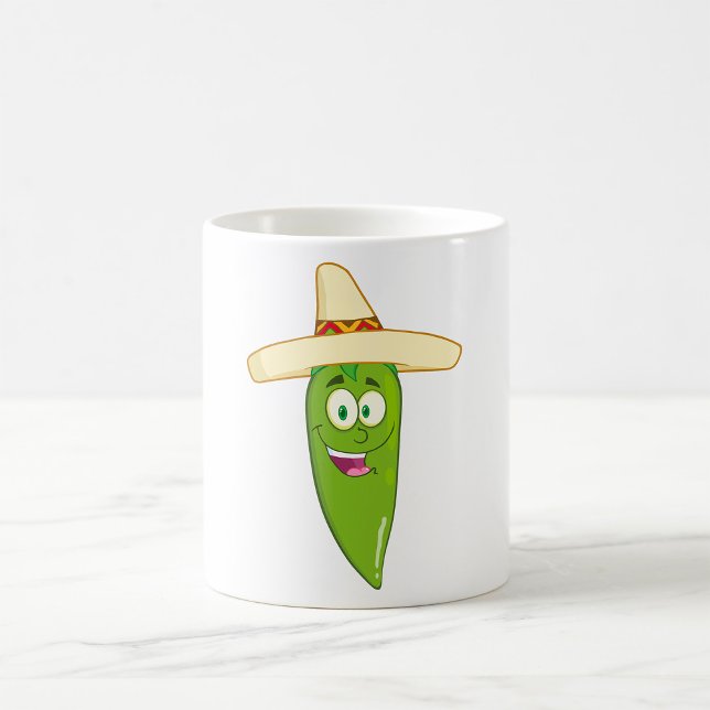 Smiling Green Chilli Pepper Coffee Mug (Creator Uploaded)