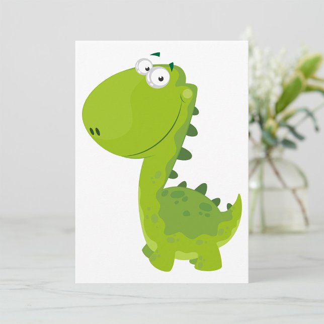 Smiling Green Dino Invitation (Creator Uploaded)