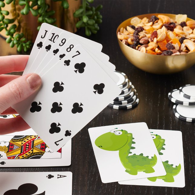 Smiling Green Dino Playing Cards (Creator Uploaded)