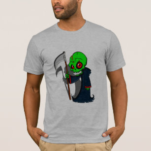 Smiling Grim Reaper Illustration Creepy Cool T-Shirt
