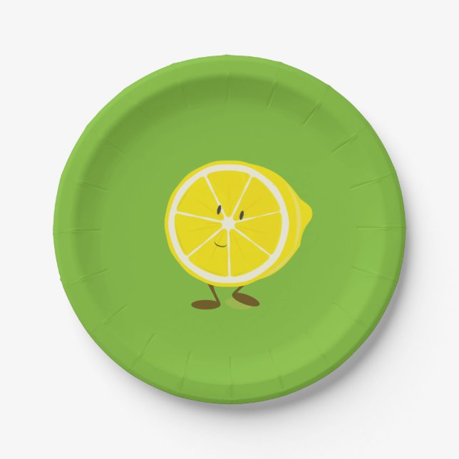 Smiling half lemon paper plate (Front)