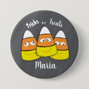 Smiling Halloween Corn Candy 3 Inch Round Button