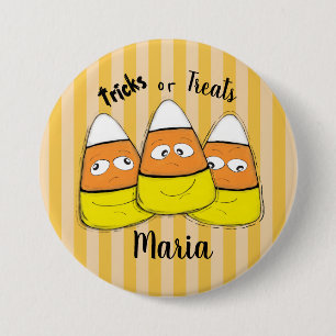 Smiling Halloween Corn Candy Button