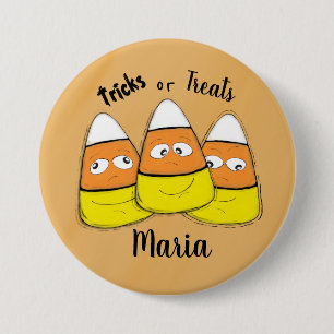 Smiling Halloween Corn Candy Button