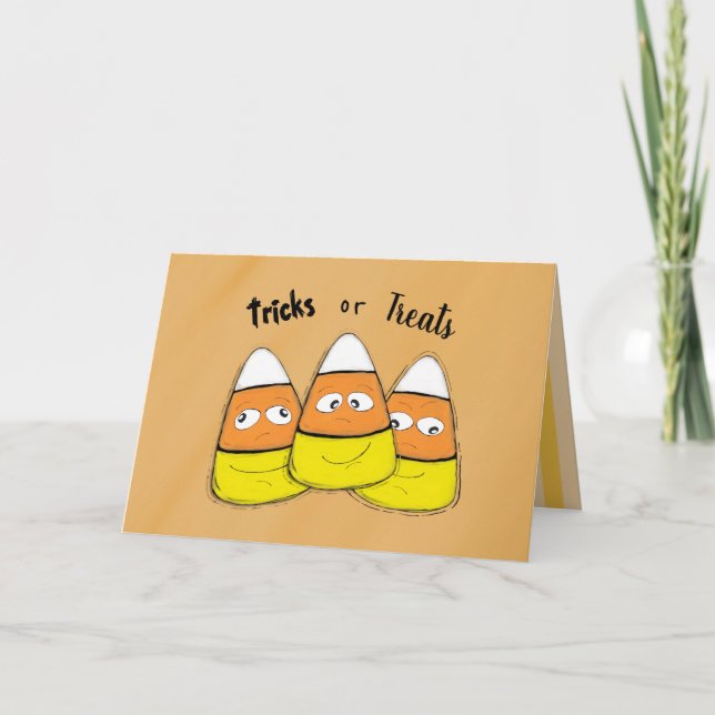Smiling Halloween Corn Candy Card (Front)