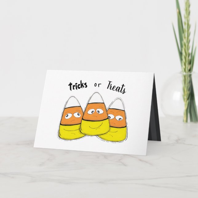 Smiling Halloween Corn Candy Card (Front)