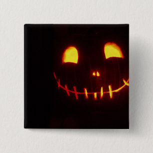 Smiling Halloween Jack-o-Lantern 2 Inch Square Button
