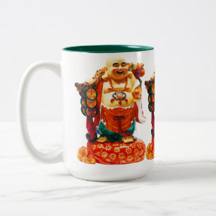 Smiling Happiness Buddha Two-Tone Coffee Mug