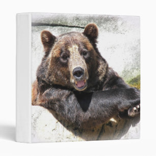 Smiling Happy Brown Bear Binder