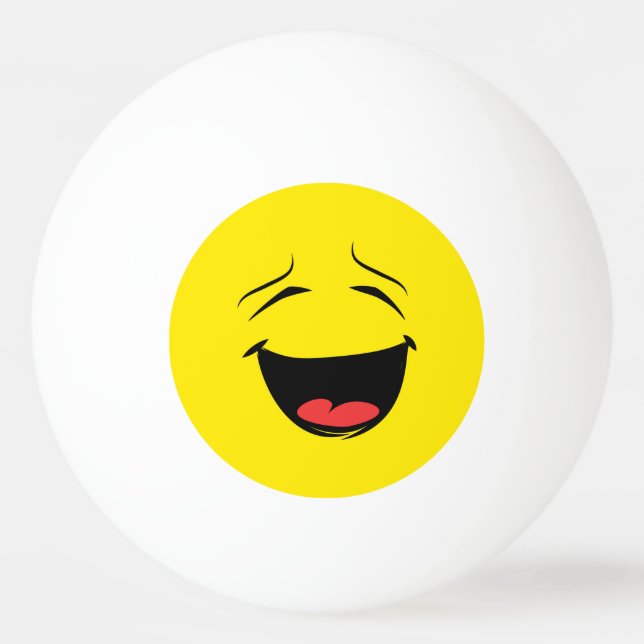 Smiling Happy Face Emoji Ping Pong Ball (Back)