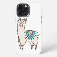 smiling happy llama alpaca cartoon animal drawing