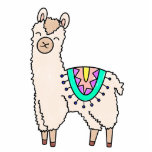 smiling happy llama alpaca cartoon animal drawing  photo sculpture magnet<br><div class="desc">Llamas are in these days and this cute smiling llama will soon win your heart!</div>