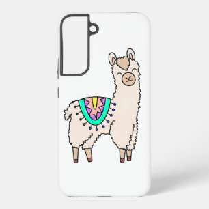 smiling happy llama alpaca cartoon animal drawing samsung galaxy case