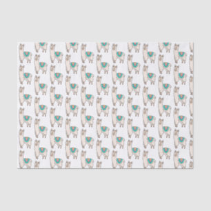 smiling happy llama alpaca cartoon animal drawing tissue paper