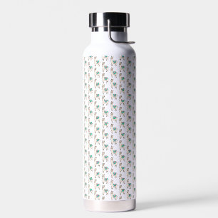 smiling happy llama alpaca cartoon animal drawing  water bottle
