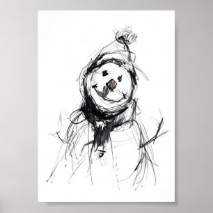 Smiling Happy Snowman Poster