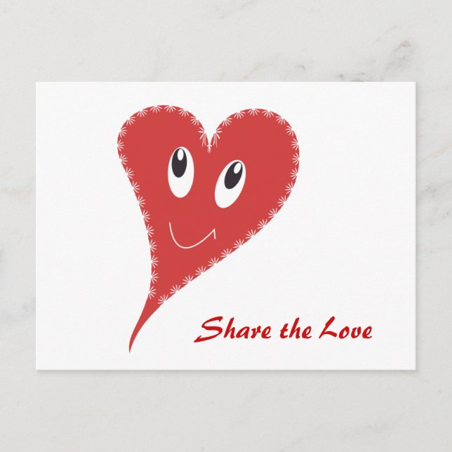 Smiling Heart Valentine’s Postcard (Front)