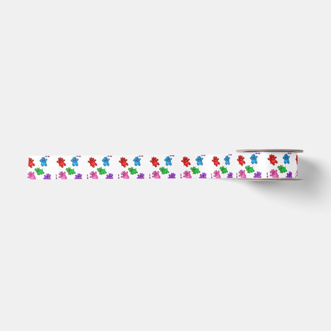 Smiling Hippo Collection Satin Ribbon (Front)