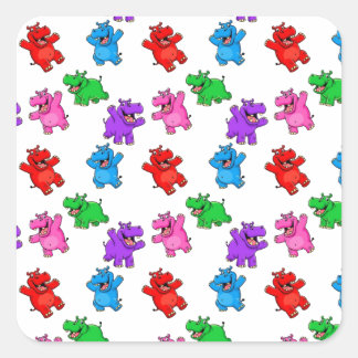 Smiling Hippo Collection Square Sticker