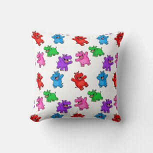 Smiling Hippo Collection Throw Pillow