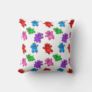 Smiling Hippo Collection Throw Pillow