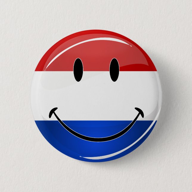 Smiling Holland Netherlands Flag 2 Inch Round Button (Front)