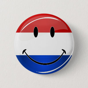 Smiling Holland Netherlands Flag 2 Inch Round Button