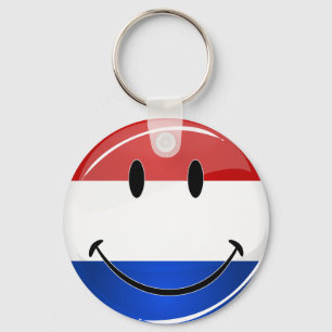 Smiling Holland Netherlands Flag Keychain