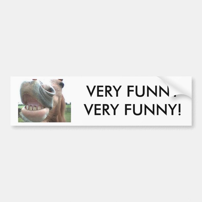 Smiling Horse Bumper Sticker VERY FUNNY! (Front)