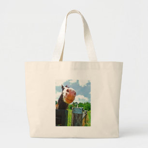 Smiling Horse Large Tote Bag