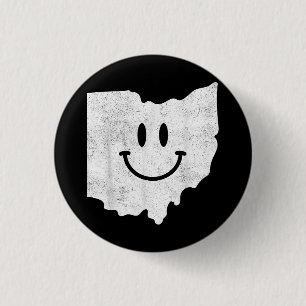 Smiling in OH – Funny Ohio Happy Face  1 Inch Round Button