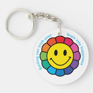 Smiling  into happiness keychain