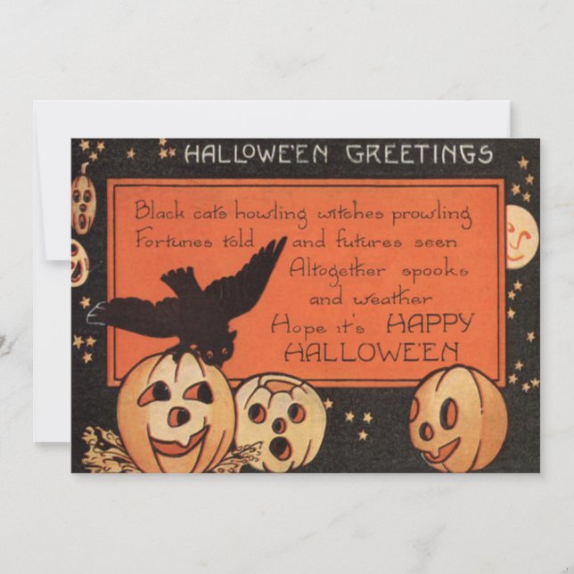 Smiling Jack O Lantern Pumpkin Owl Man In The Moon (Front)