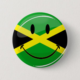 Smiling Jamaican Flag 2 Inch Round Button