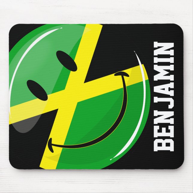 Smiling Jamaican Flag Mouse Pad (Front)