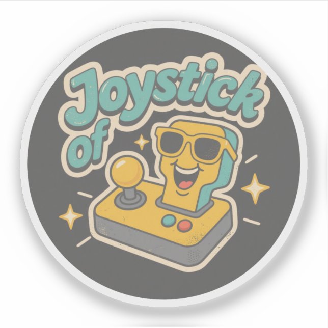 Smiling Joystick Radiating Happiness Badge (Front)