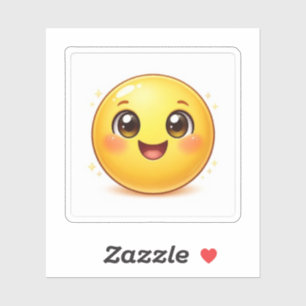 Smiling Kawaii Emoji Kiss-Cut Stickers