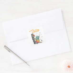 Smiling Kitten Square Sticker