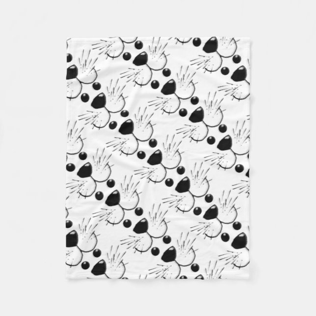Smiling Kitty Cat Face Fleece Blanket (Front)